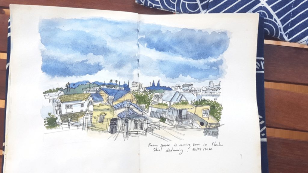 Gia Lai, Pleiku, view, Phu Dong street, rainy season 